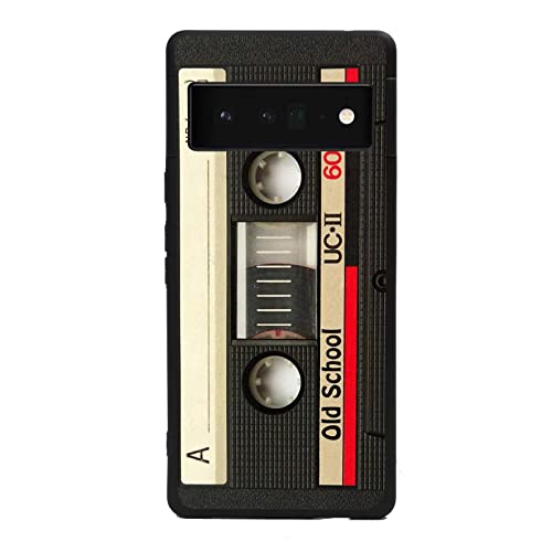 Reocahoo Designed For Google Pixel 6 Pro(2021) Case, Cassette Tape Retro Vintage 80S 90S Music Mixtape Pattern For Google Case Women Men,Soft Silicone Cool Anti-Shock Case For Google #TOP29