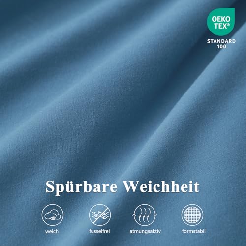 Aisbo Spannbettlaken 160x200cm Bettlaken Boxspringbett - Bett Laken Denim Blau 160x200 aus Premium Mikrofaser… – Ansicht 6