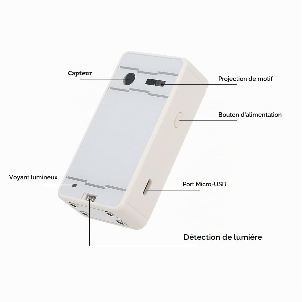 Zeerkeer Clavier Laser sans Fil Bluetooth - Projection virtuelle - Portable - pour iOS Android Smart Phone Pad Tablette PC Notebook (Blanc)