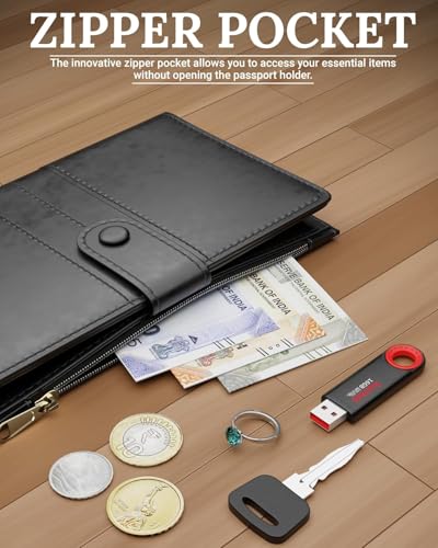 Image of FEDUS Premium Passport Holder for Men, Passport Holder for Women Passport Cover Case Wallet with Card Holder, RFID Protected Travel Accessories Organiser, Faux Leather