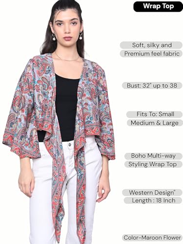 Image of KE Kanha Exports top for Women Stylish Western | wrap Tops for Woman | Perfect on Jeans Tops for Women | Summer top | Beach Outfits Dress for Stylish