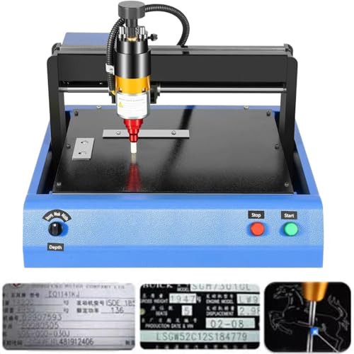 Máquina de grabado eléctrica para metal, joyas y placas de identificación, herramienta de grabado de placas de acero para etiquetas de perro y tarjetas de identificación, área de grabado de 200 mm x