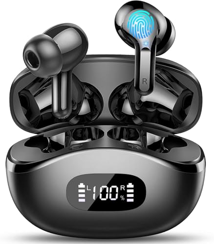 Bluetooth Kopfhörer in Ear, Kopfhörer Kabellos Bluetooth 5.3 mit ENC Noise Cancelling Mikrofon, 2025 Neue Wireless Kopfhörer mit 40H Tiefer Bass, IP7 Wasserdicht Wireless Earbuds Ohrhörer, LED-Anzeige