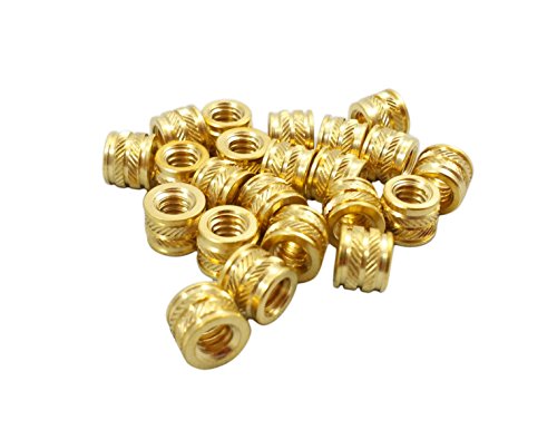 [initeq] #1/4-20 1/4" Threaded Heat Set Inserts for 3D Printing (20, Short)