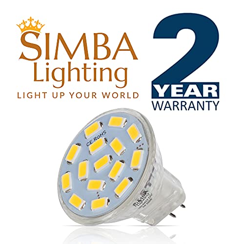 Simba Lighting Led Mr11 Flood Light Bulbs (4 Pack) 12V 3W 20W Halogen Replacement 2-Pin 240Lm For Landscape, Accent, Track Lights, And Christmas Tree Fiber Optics, Gu4 Bi-Pin Base, 5000K Daylight #TOP7