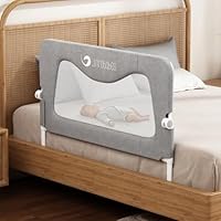 Jinrobabes Bed Rails for Toddlers, Adjustable Heights & Foldable Bed Guard for Single Bed, Swing Down Extra Long Bed Bumper Bedrail with Seamless Press for Full Size Beds(90cm)