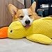 Beojonvy Anti Stress Ente Hund, Interaktives Hundespielzeug Unzerstörbar, Quietschspielzeug Hund Kuscheltier, Ente für Hunde, Dog Toys für Kleine, Mittlere, Große Hunde-Gelbe S