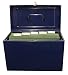 Caja archivadora de metal, tamaño folio, color azul -