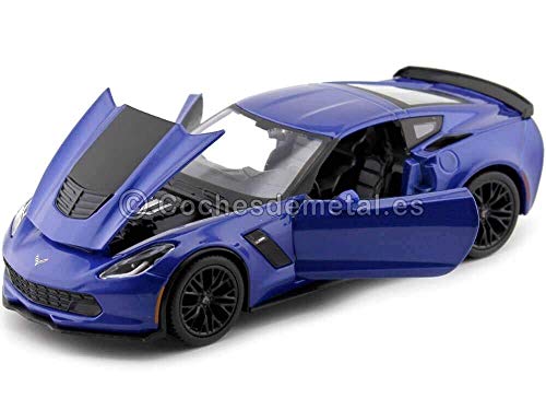 2015 Chevrolet Corvette C7 Z06 Azul 1:24 Maisto miniatura 4