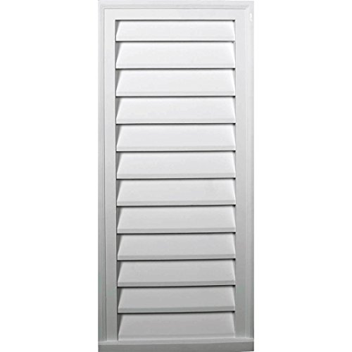 Ekena Millwork 16"W x 29"H Rectangle Urethane Gable Vent Louver, Non-Functional