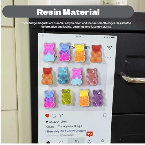 20 Imánes Decorativos de Oso de Resina Para Refrigerador miniatura 5