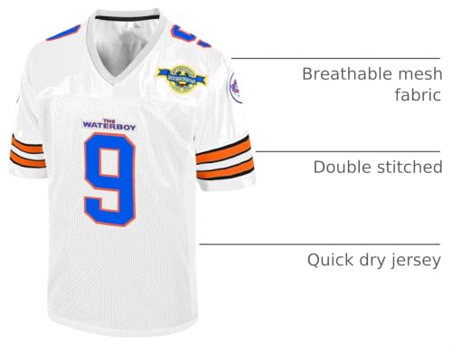 Atonmore Bobby Boucher #9 The Waterboy Stitched Football Jersey Whtie-S - image 4