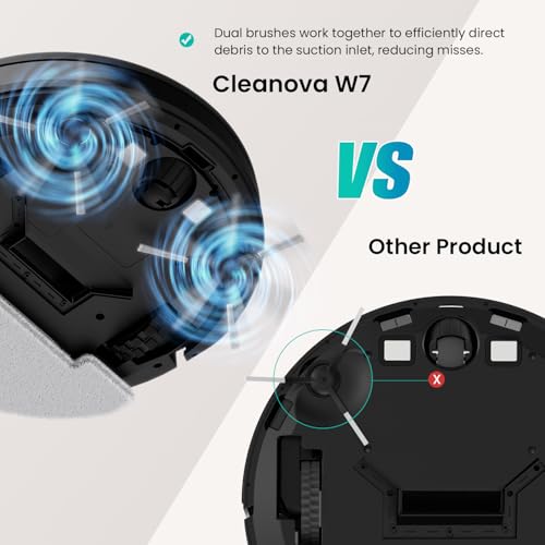 Vexilar W7 Robot Vacuum Cleaner with Mop, 2 in 1 4500Pa Strong Suction Robot Vacuum, Remote/Alexa/App/Voice Control, Automatic Self-Charging, Robotic Vacuum for Pet Hair, Hard Floors, Carpet - Image 5