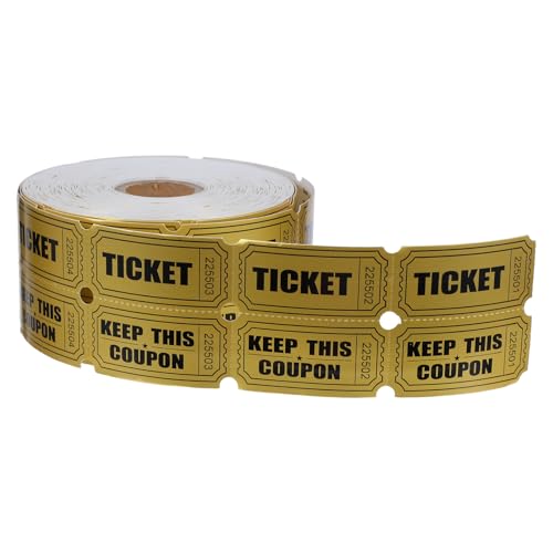 Boletos de rifa dorados de papel VALICLUD para juegos escolares y sorteos de carnaval