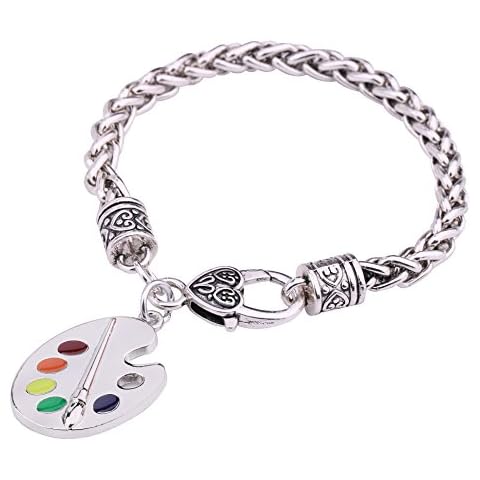 My Shape Trendy Enamel Artist Paint Palette and Brush Wheat Chain Bracelet Gifts Jewelry for Women Cover