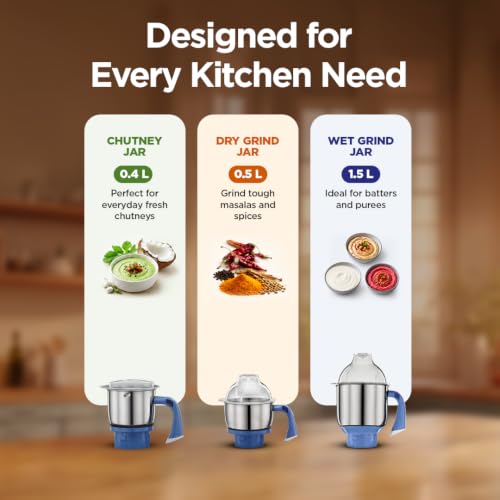 Preethi Store Preethi Blue Leaf Diamond Mixer Grinder, 750 Watt 3 - Image 5