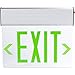 Morris Products 73315 Surface Mount Edge Lit LED Exit Sign, Green on clear Panel Color, Anodized Aluminum Housing (2 Pack)