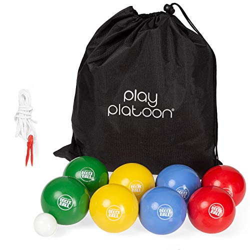 Play Platoon Beach Bocce Ball Set with 8 Soft Bocce Balls, Pallino, Carry
