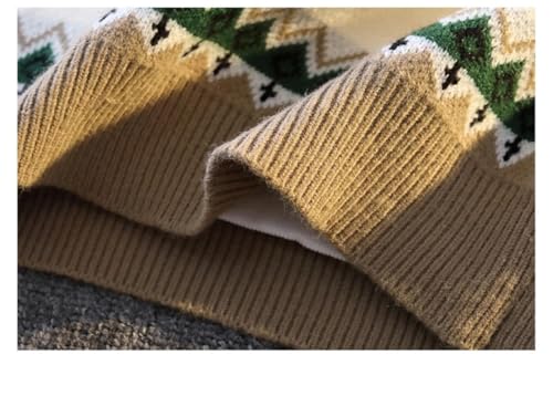 Men's Winter Warm Sweater Christmas Harajuku Style Loose Long Sleeve Casual Round Neck Sweater4