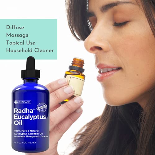 Radha Beauty Eucalyptus Essential Oil 4 Oz - 100% Pure & Therapeutic Grade, Steam Distilled For Aromatherapy, Relaxation, Shower, Sauna, Bath, Steam Room And Other Diy Projects. #TOP2