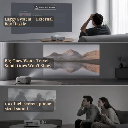 Now with Google TV - VOPLLS Smart Mini Projector 4K with WiFi and Bluetooth - image 3