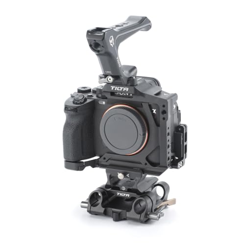 Image of Tilta Half Cage Pro Kit Compatible with Sony a7R V, with Mount Accessories via NATO, Cold Shoe and 1 /4 inch-20 Threads with Locating Pins | TA-T46-B (Black)