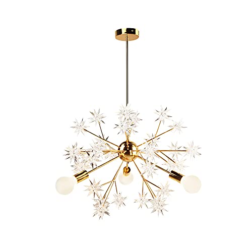 Lustre LED Étoile Nordique en Acrylique et Fer à 3 Lumières pour Chambre d'Enfant