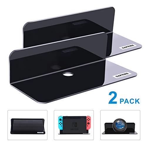 OAPRIRE Acrylic Floating Wall Shelves Set of 2, Damage-Free Expand Wall Space, Small