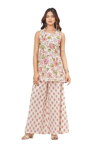 Image of Womanista Women Printed Cotton Kurta Set for Woman | Jaipur Coord Set | Farshi Salwar Suit