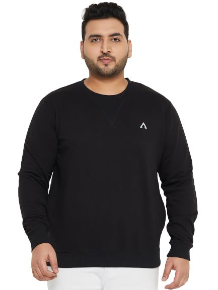 austivo Men's Full Sleeve Solid Round Neck Plus Size Sweatshirt-picture-17