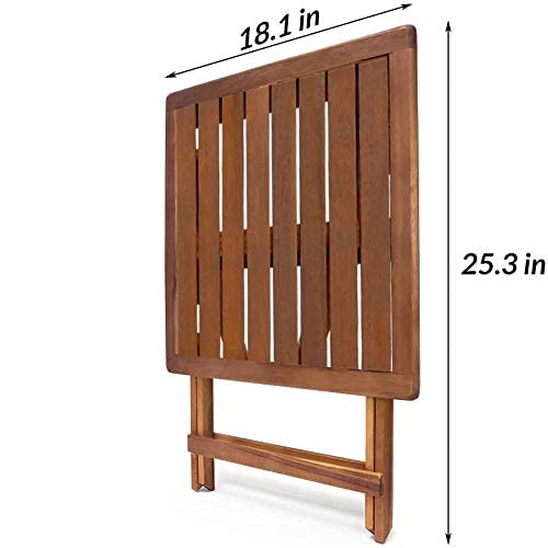 Cucunu 18X18 Inch Adirondack Side Table In Acacia Wood I Square Folding Patio Side Table Multifunctional And Portable I Indoor Or Outdoor End Table #TOP6