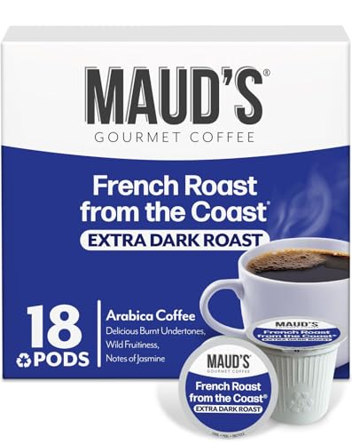 Image of Maud's French Roast Coffee Pods 18 ct, Dark Roast Coffee in Single Serve Pods - 100% Arabica Coffee, Compatible with Keurig K Cups Maker