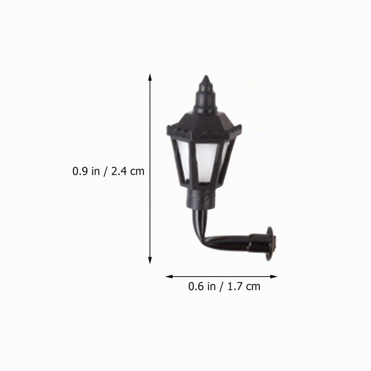 Lampada da Parete Miniatura 10 Pezzi Acciaio Inox Abs Nero | Materiali per Tavolo di Sabbia Fai-da-te, Decorazione Luminosa, Accessorio Mini Casa, per Festa e Scuola, Lampada Piccola