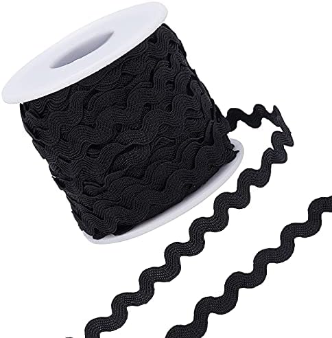GORGECRAFT 27yard/25m Rick Rack Trim Ribbon Wave Sewing Bending Fringe Trim 5mm/0.2 inch for Sewing Flower Making Wedding Party Lace Ribbon Craft (White)