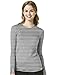 WonderWink Women's Scrubs Silky Long-Sleeve T-Shirt, Pewter/White, Small