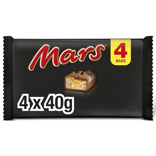 Mars Caramel Milk Chocolate Bars Multipack 4 x 40g Chocolate Bars with Soft Nougat Chocolate Gift Box for Sharing Snacks Movie Nights & Office Treats
