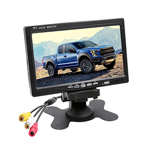 OBEST 7 Inch Rear View Camera Screens, Full Colour LCD Display, 800 * 480 RP, DC12V-24v, AV1/AV2 Video Switching