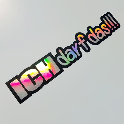 Oilslick Zwarte Autosticker – 11x4,5 Cm, Holografisch Effect, Made In Germany, Voor Auto, Fiets, Laptop En Meer