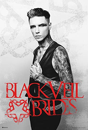 Black Veil Brides Poster Music Andy Biersack Image BW Black Veil Brides Merch BVB Band Merch Fallen Angels Black Veil Brides Merchandise Indie Bedroom Decor Laminated Dry Erase Wall Poster 24x36