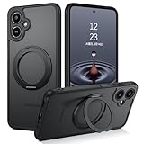 【360°回転スタンド・薄くて軽い】GaoBao Galaxy A25 5g ケース samsung galaxy a25 日本版 スマホ SC-53F SCG33 カバー 半透明 360°回転スタンド 肌に優しい感覚 ストラップ穴付き 耐衝撃 防指紋 TPU 黄ばみにくい ギャラクシ A25 ケース ブラック