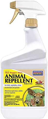 Bonide Hot Pepper Wax Animal Repellent, 32 oz Ready-to-Use Spray for Deer, Squirrels, Rabbits in Lawn & Garden | Repel Deer, Squirrels, Rabbits in Lawn & Garden