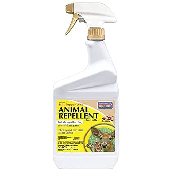 Bonide Hot Pepper Wax Animal Repellent Spray, 32 oz