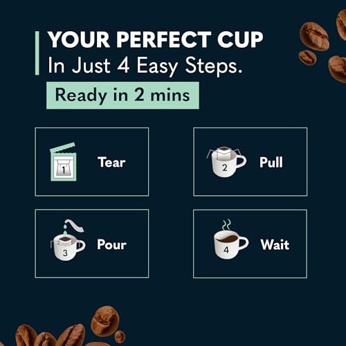 Image of THIRD WAVE COFFEE Easy Coffee Bags, Dark Roast, (Monsoon Malabar, 5 Bags)