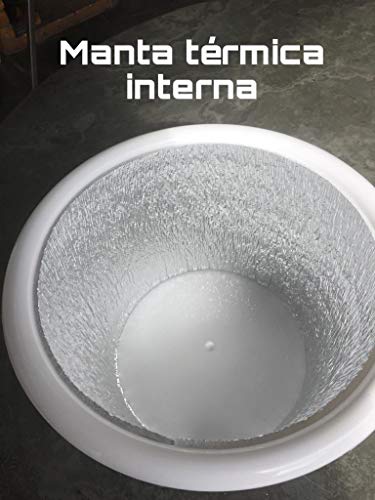 Chopeira Portátil À Gelo Com Manta Térmica P/Barril 5L - Branco Com Tampa Transparente