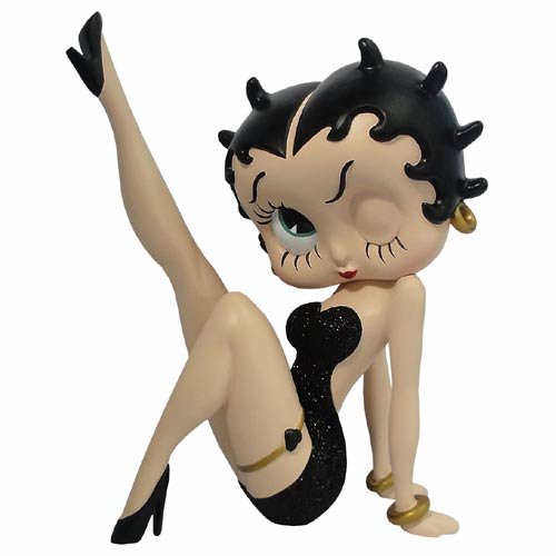 Betty Boop - Jambe Haute - Robe Noire à Paillettes - Figurines de Collection - 17 cm