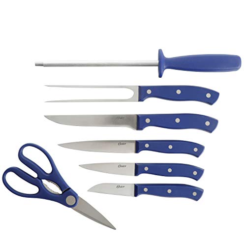 Oster - 128609.14 Oster Evansville High-Carbon Stainless Steel Cutlery Knife Block Set, 14-Piece, Yale Blue #TOP1