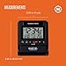 MARATHON Atomic Travel Alarm Clock with Auto Night Light, Black - 12 or 24-Hour Time, Six Time Zones, Indoor Temperature, Date - One AAA Battery Included