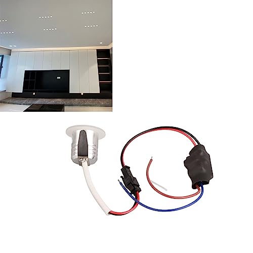 Eacam Luz LED para Pozo en el Suelo, Mini Foco con Cuerpo de Lámpara de Aluminio y Pantalla Acrílica, Fácil de Ocultar para Techos Interiores, Gabinetes, Voltaje AC85-265 V, (Luz 4000K)