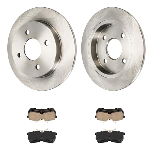 Image of KAX Rear Brake Kit, OE Brake Rotors and Ceramic Brake Pads | Fits Ford Focus 2007, Ford Focus 2001-2004 2.0L, Ford Focus 2003-2006 2.3L, Ford Fiesta 2014-2019 1.6T, Automotive Replacement Brake Kit