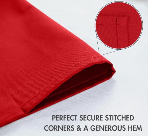 Image of Ruvanti Cloth Napkins Set of 6, Cotton Enrich 18 inchx18 inch - Red | Washable, Soft, Durable & Absorbent Everyday Napkins. For Home, hotel, Wedding Napkins, Thanksgiving, Christmas Dinner Napkin